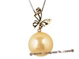 thpd021 15-16mm large Golden south sea Pearl pendant in 18K gold